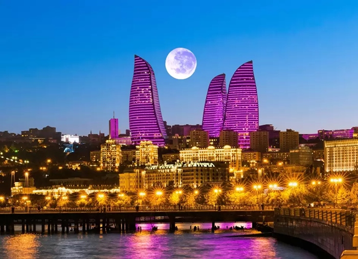 Baku skyline at night